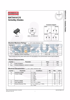 BAT54_12 datasheet - Schottky Diodes