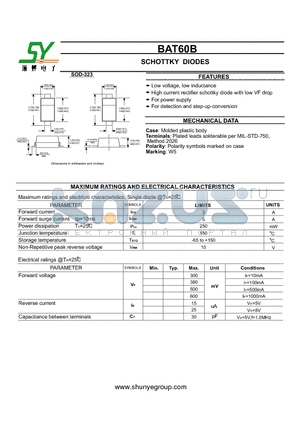 BAT60B datasheet - SCHOTTKY DIODES