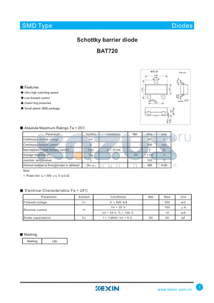 BAT720 datasheet - Schottky barrier diode