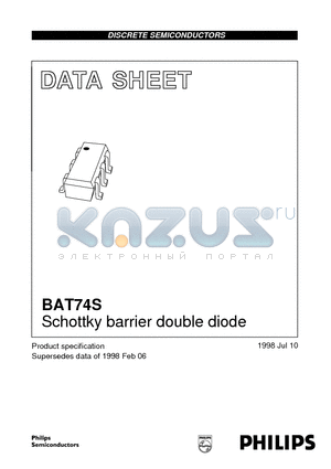 BAT74S datasheet - Schottky barrier double diode