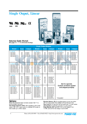 BVA-12FS16 datasheet - Single Ouput, Linear