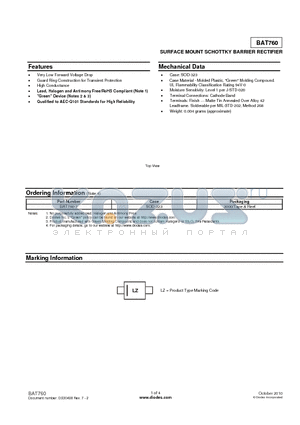 BAT760_10 datasheet - SURFACE MOUNT SCHOTTKY BARRIER RECTIFIER