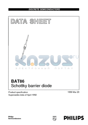 BAT86 datasheet - Schottky barrier diode