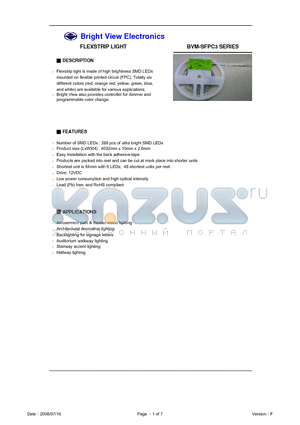 BVM-SFPC3 datasheet - FLEXSTRIP LIGHT