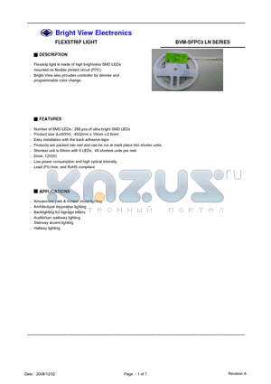 BVM-SFPC3B2SLN datasheet - FLEXSTRIP LIGHT