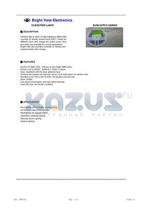 BVM-SFPC5 datasheet - FLEXSTRIP LIGHT