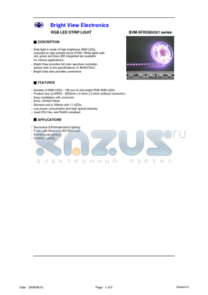 BVM-SFRGB5C01 datasheet - RGB LED STRIP LIGHT