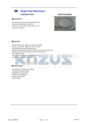 BVM-SFS3 datasheet - FLEXSTRIP LIGHT