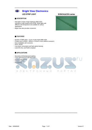 BVM-S420CW3 datasheet - LED STRIP LIGHT