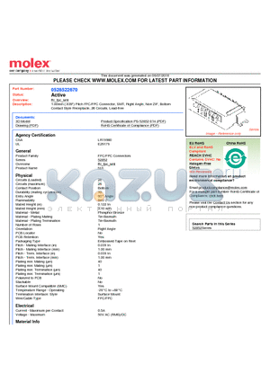 0528522670 datasheet - 1.00mm (.039