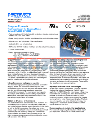 BVU130D5 datasheet - The Power Supply for Stepping Motors