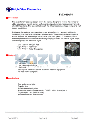 BVZ-925QT4 datasheet - LED solutions