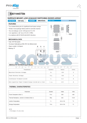 BAV199STB6 datasheet - SURFACE MOUNT, LOW LEAKAGE SWITCHING DIODES ARRAY