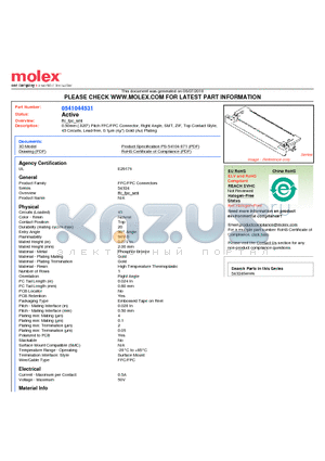 0541044531 datasheet - 0.50mm (.020