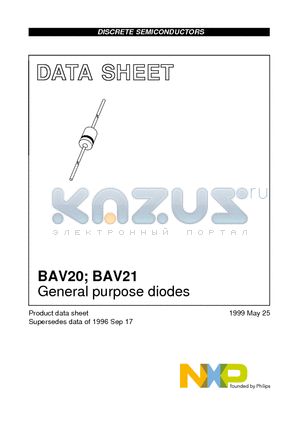 BAV20 datasheet - General purpose diodes