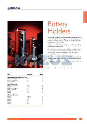 BX0012/1 datasheet - Battery Holders