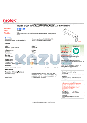 0545601601 datasheet - 2.54mm (0.100