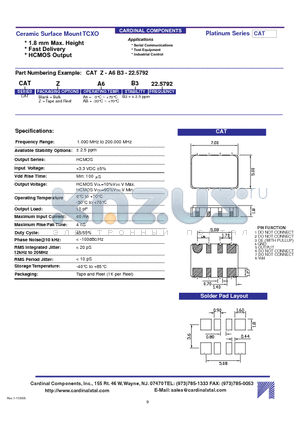 CATABB3 datasheet - Ceramic Surface Mount TCXO