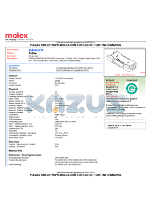 0545501471 datasheet - 0.50mm (.020