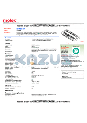 0547220164 datasheet - 0.50mm (.020