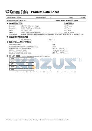 05488 datasheet - Sound, Alarm & Security Ca