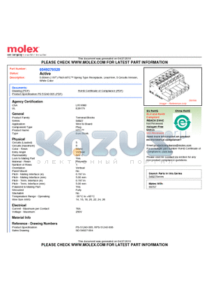 0549270520 datasheet - 5.00mm (.197