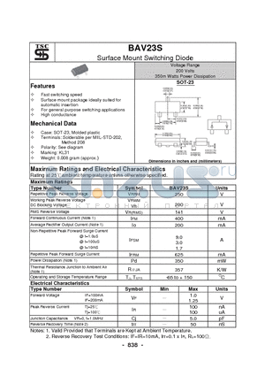 BAV23S datasheet - Surface Mount Switching Diode