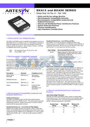 BXA15 datasheet - Design Note 100 Rev. 01 - Feb. 1999
