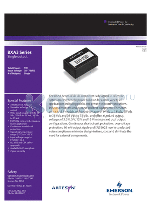 BXA3-12S3V3J datasheet - 3 Watts in DIL Package