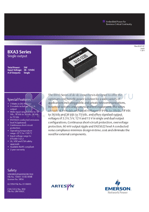 BXA3-24S05J datasheet - 3 Watts in DIL Package