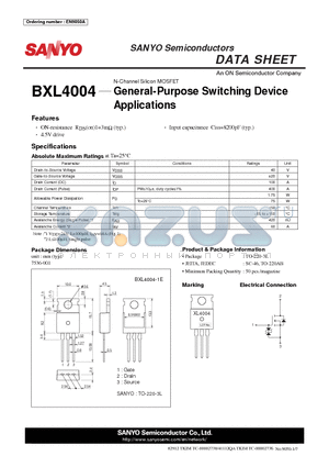 BXL4004 datasheet - General-Purpose Switching Device Applications