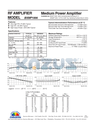 BXMP1006 datasheet - RF AMPLIFIER