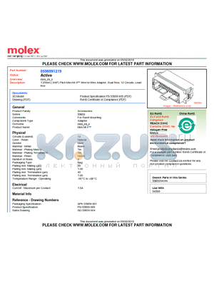 0556591219 datasheet - 1.25mm (.049