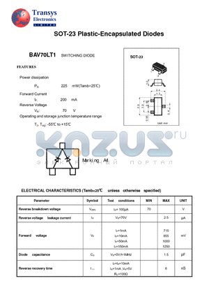 BAV70LT1 datasheet - Plastic-Encapsulated Diodes