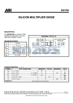 BXY56 datasheet - SILICON MULTIPLIER DIODE