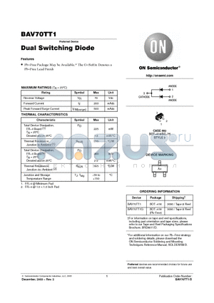 BAV70TT1 datasheet - Dual Switching Diode