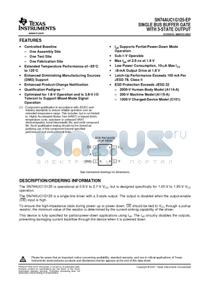 CAUC1G125MDCKREP datasheet - SINGLE BUS BUFFER GATE WITH 3-STATE OUTPUT