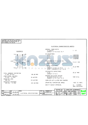 0560-6600-GH datasheet - ELECTRICAL APECIFICATIONS