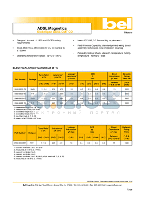 0560-6600-H7 datasheet - ADSL Magnetics