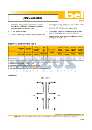 0560-6600-N6 datasheet - ADSL Magnetics Lucent