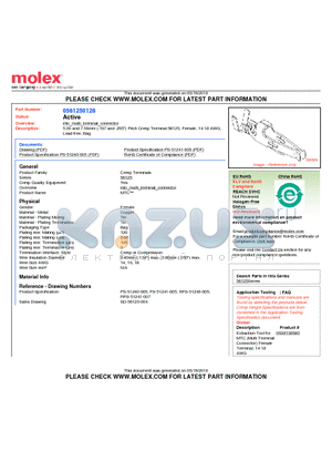 0561250128 datasheet - 5.00 and 7.50mm (.197 and .295