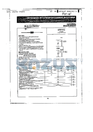 BY127MGP datasheet - MINIATURE GLASS PASSIVATED JUNCTION PLASTIC RECTIFIER