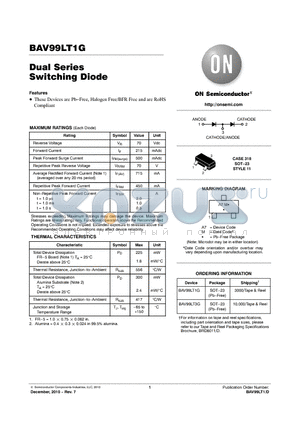 BAV99LT1G datasheet - Dual Series Switching Diode