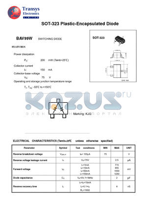 BAV99W datasheet - SOT-323 Plastic-Encapsulated Diode