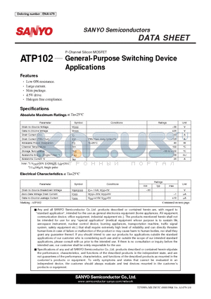 ATP102 datasheet - General-Purpose Switching Device Applications