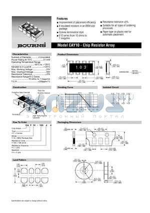 CAY10 datasheet - Chip Resistor Array