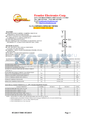 BY228/13 datasheet - 3A CLAMPER/DAMPER RECTIFIER