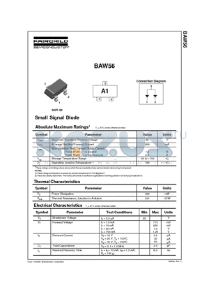 BAW56 datasheet - Small Signal Diode