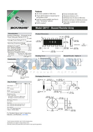 CAY17-103JA datasheet - Bussed Resistor Array