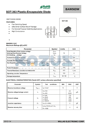 BAW56DW datasheet - SOT-363 Plastic-Encapsulate Diode